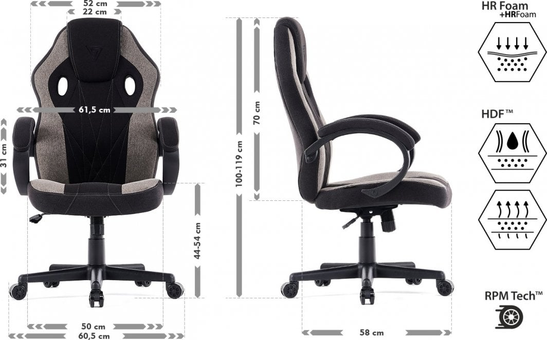 SENSE7 Стол со призма, црно/сиво