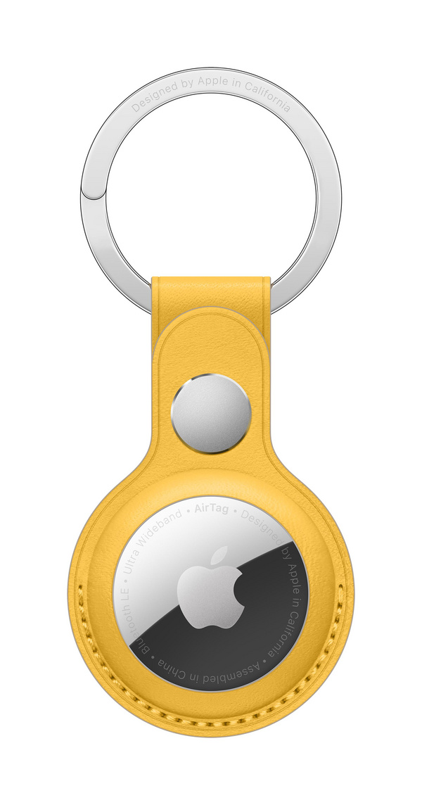 Apple AirTag Leather Key Ring, Meyer Lemon (Seasonal Summer2021)