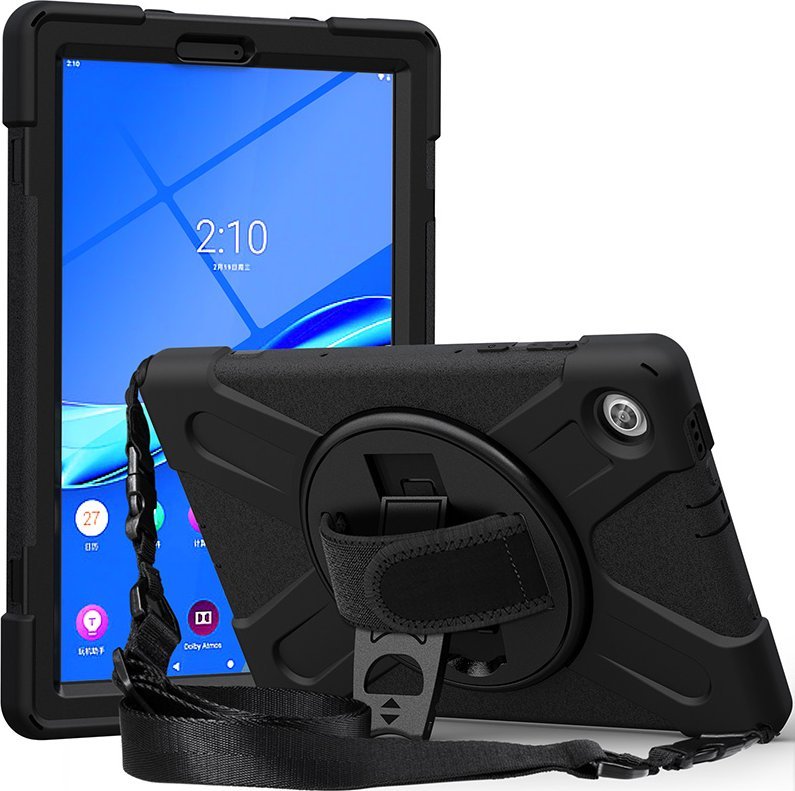 Заштитна футрола eStuff за Lenovo TAB M10 HD 2nd Gen, заштитен ковер, црна