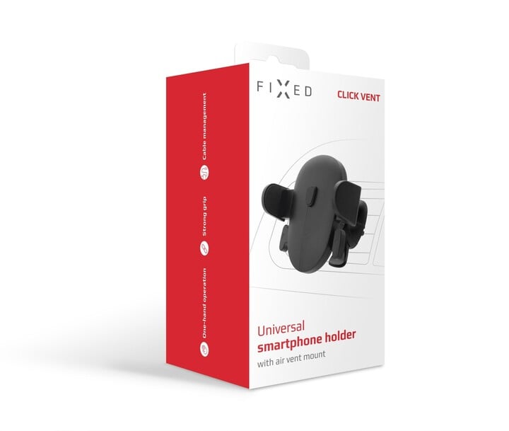 Mbajtëse Vent FIXED për telefon në makinë, e zezë