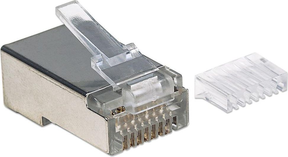 Konektor rrjeti Pro Line Cat6 RJ45 STP, 90 copë, gri