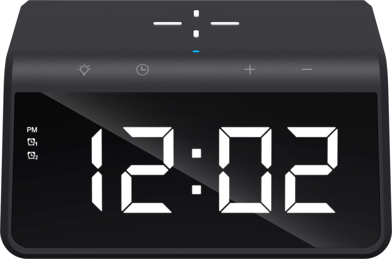 Karikues wireless Havit W320, 15W, me orë dhe alarm, i zi