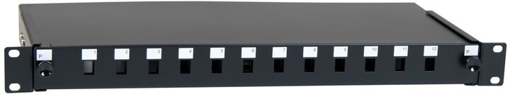 Shtrojë optike Masterlan 12x SC Simplex, 1U, 19'', e zezë