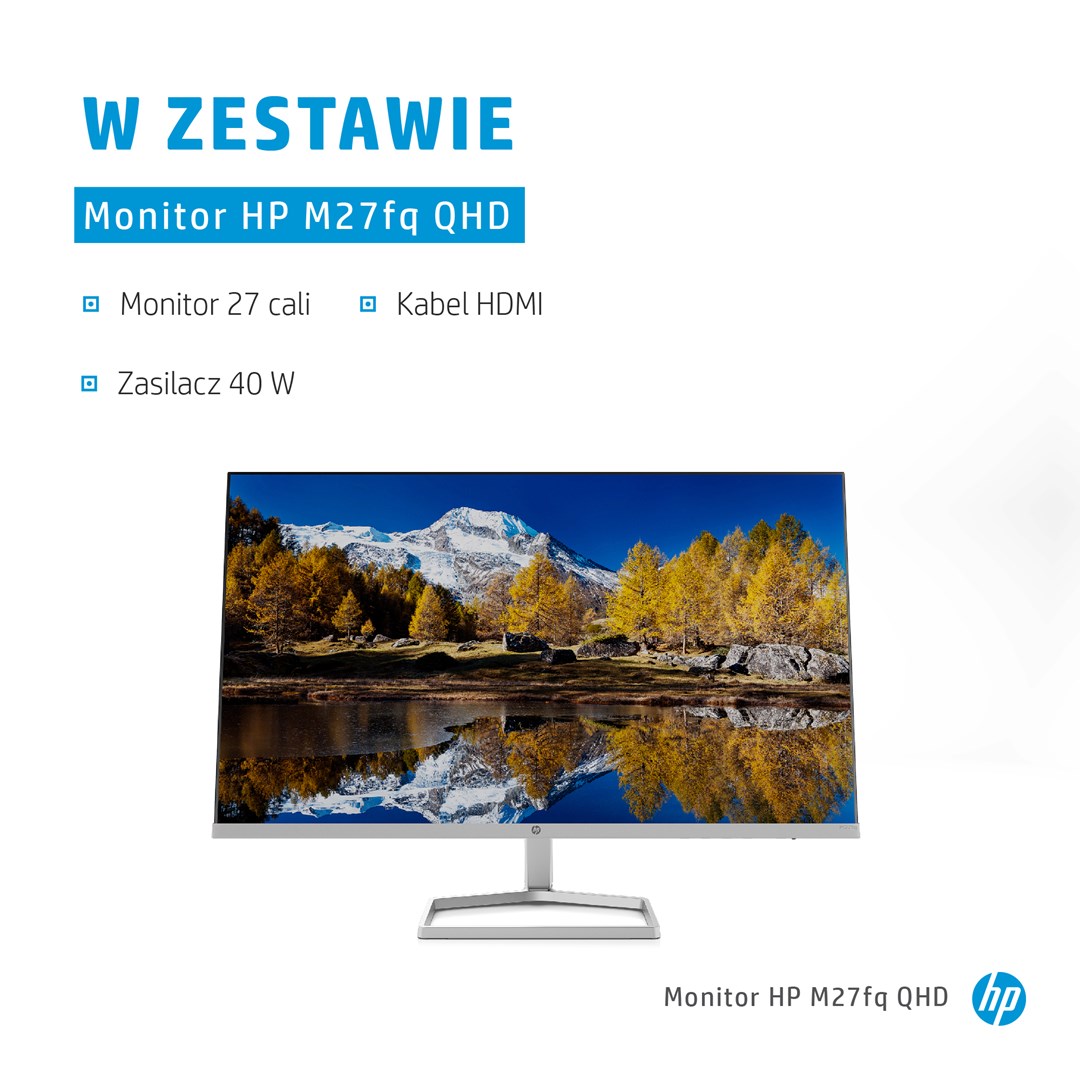 Monitor HP M27fq, 27", 2560 x 1440, Quad HD, 75 Hz, i hirtë