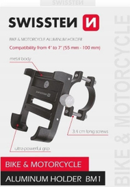 Mbajtës telefoni për biçikletë dhe motor Swissten BM1, 5.5 10 cm, i zi