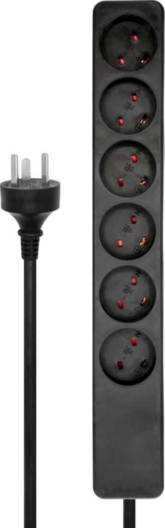 Kabllo zgjatëse ProXtend, 2 m, 6 priza, e zezë