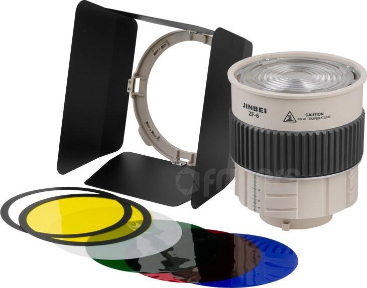 Modifikues drite Jinbei EF-ZF6 Optical Snoot, lentë Fresnel, mount Bowens, i zi