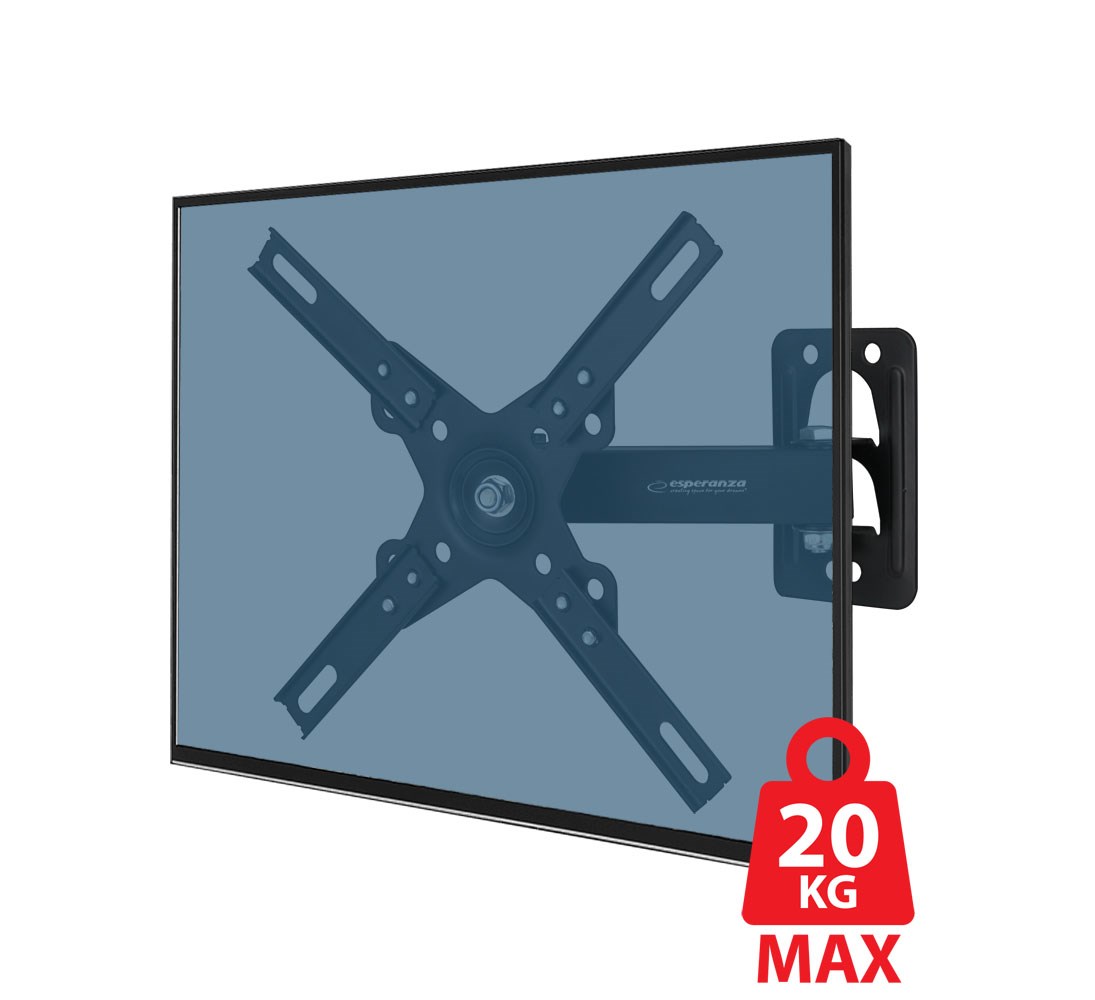Mbajtëse muri për TV Esperanza ERW011, 12"-50", 20 kg, e zezë
