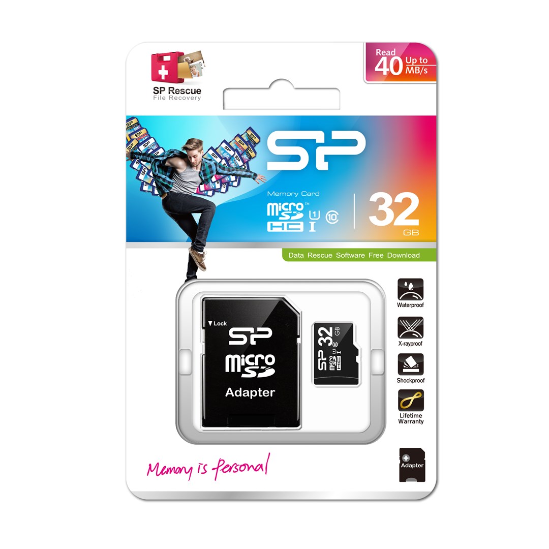 Kartë e memories Silicon Power SP032GBSTH010V10SP, MicroSDHC, 32 GB, Class 10