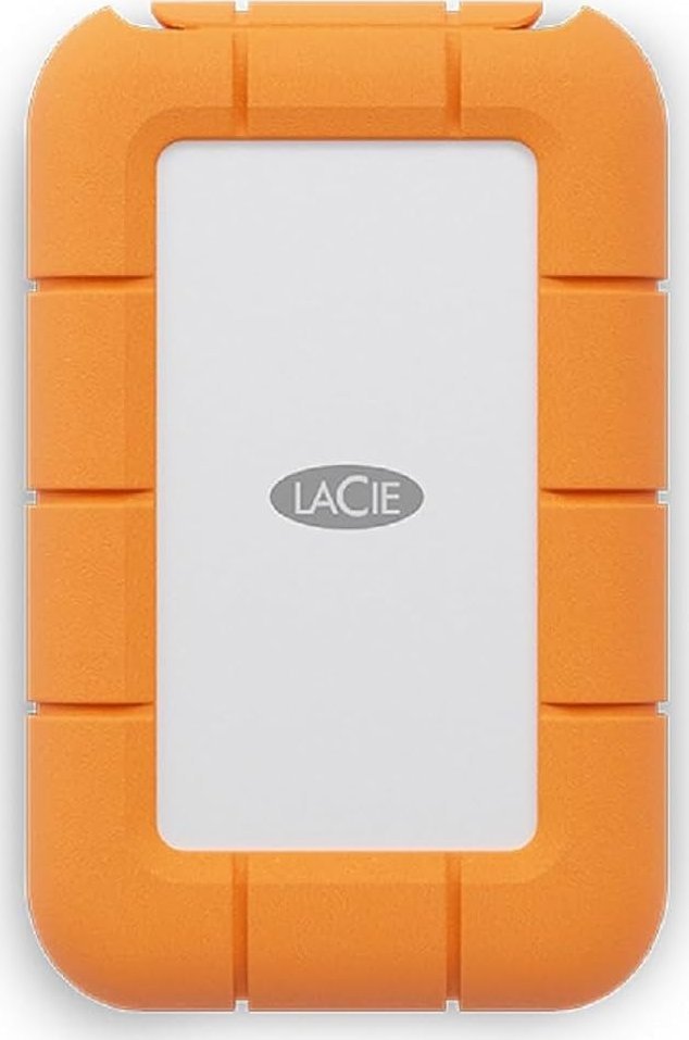 Надворешен ССД LaCie Rugged Mini 1TB, USB C, сребрено-портокалов