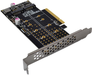 Kartë zgjeruese InLine PCIe To 2x NVMe M.2, PCIe 3.0 x8, bifurcation, jeshile