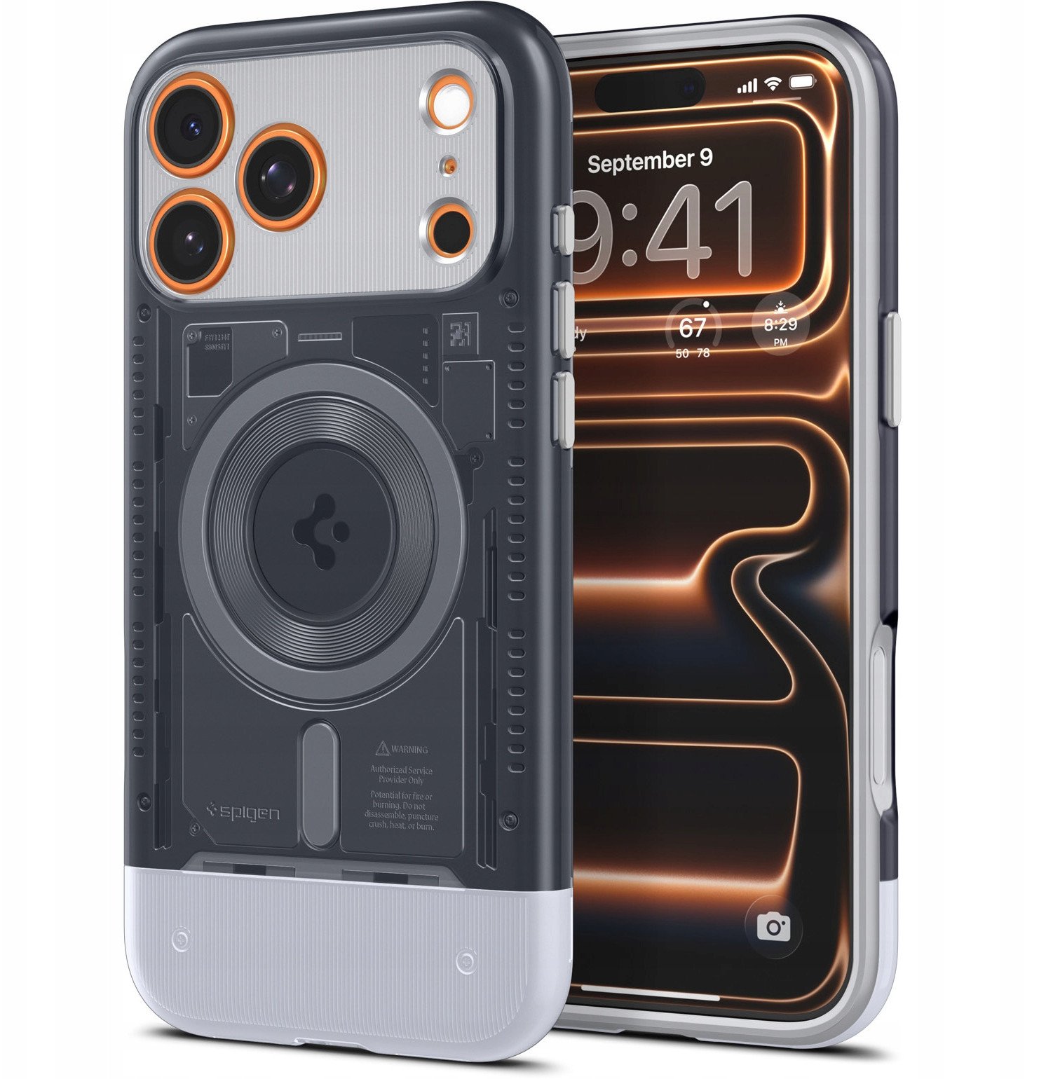 Kapak telefoni Spigen Classic C1 MagSafe, për iPhone 17 Pro Max, mbrojtës, gri