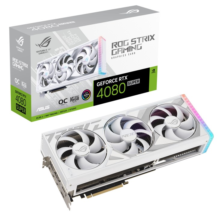 Kartelë grafike ASUS ROG Strix RTX 4080 SUPER, 16GB, GDDR6X, 2670MHz, e bardhë