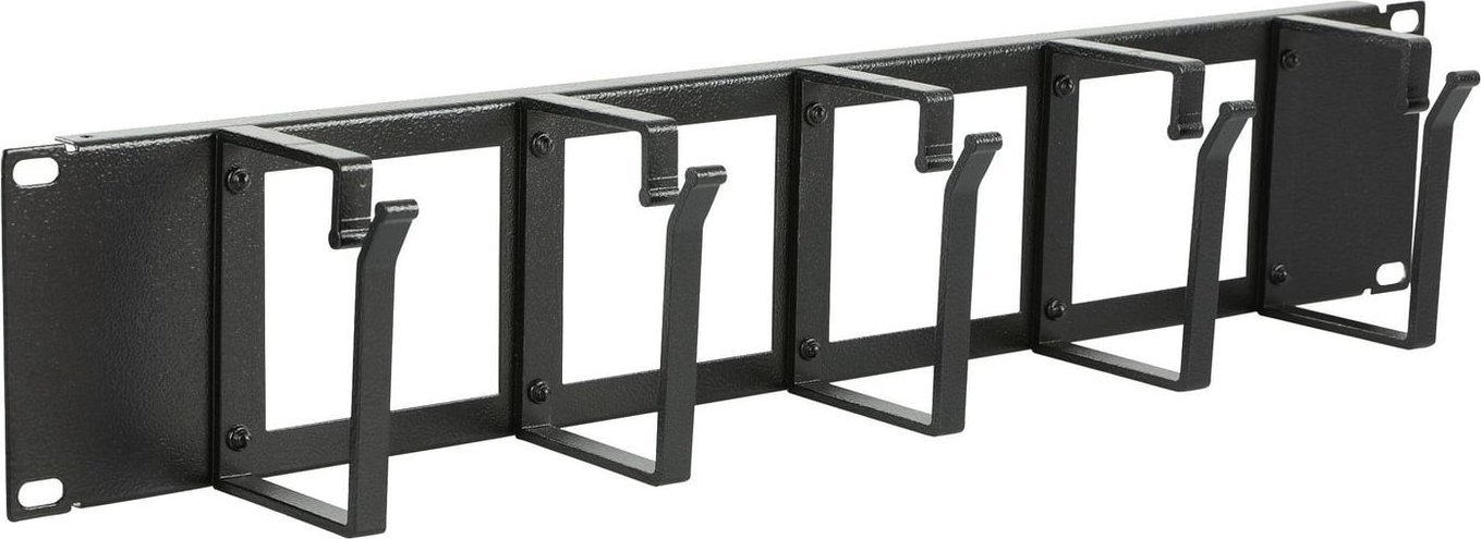 Aksesor rack Lanview RAO115BL, organizues kabllosh 19", 5 grepa, i zi