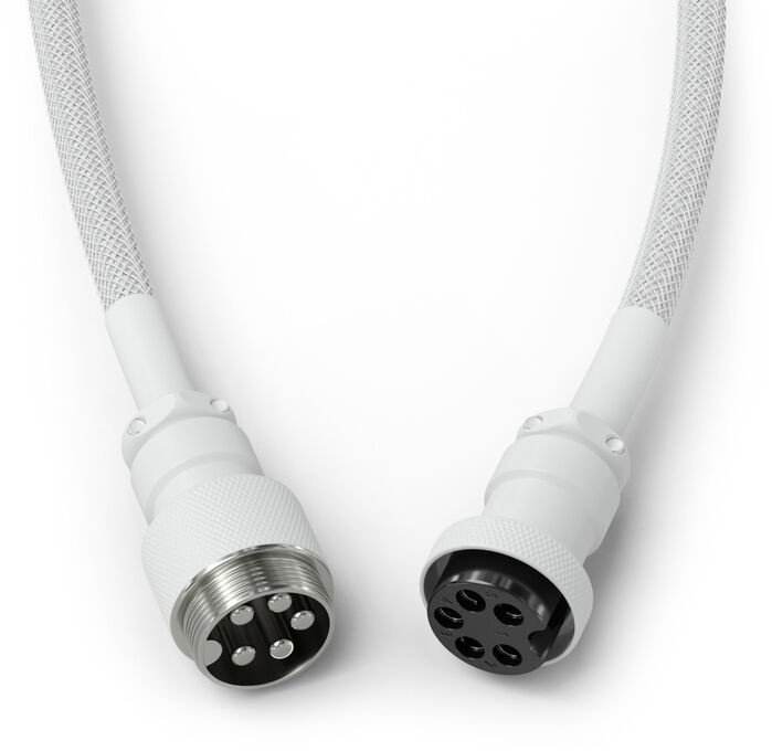 Kabllo tastiere Glorious Coiled USB C Artisan Braided, aviator 5 pin, Ghost White