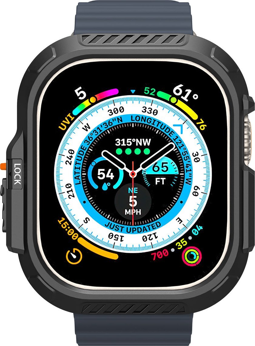 Mbrojtëse Spigen Lock Fit për Apple Watch Ultra 2 Ultra 49mm, teknologji Smart Lock, e zezë
