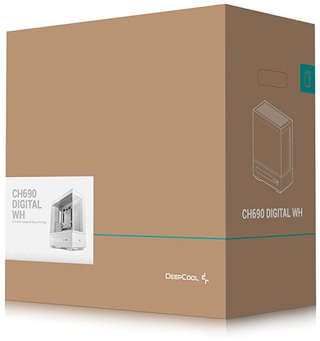 Kутии компјутери DeepCool CH690 Tower, ATX, дигитален екран, бела