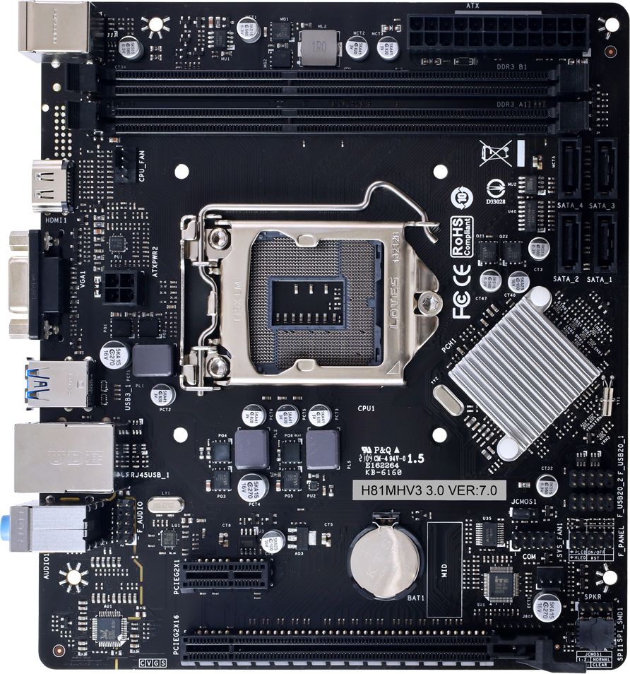 Pllakë amë Biostar H81MHV3 3.0, LGA1150, DDR3, e zezë