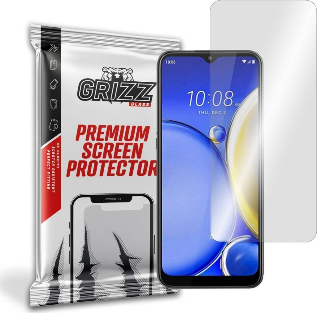 Xham mbrojtës hibrid GrizzGlass për HTC Wildfire E2 Plus, transparnet