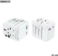 Adapter udhëtimi Remax RP-U23, universal PL EU UK USA AUS, USB dhe USB C, i zi