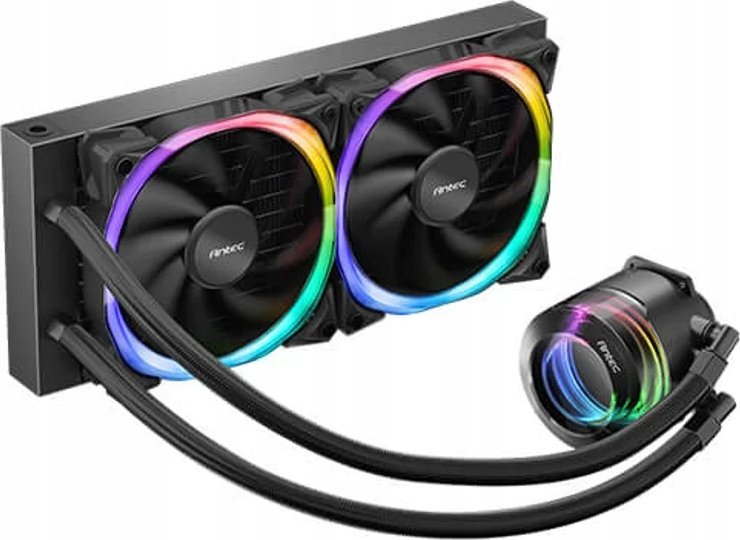 Ладилник за процесор со вода Antec Vortex 240 ARGB, радијатор 240mm, RGB, црн