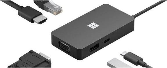 Dok USB C Microsoft Surface Travel Hub 1E4 00002, shumëporta, portativ, gri