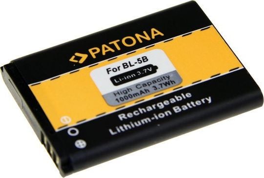 Bateri telefoni PATONA Nokia BL-5B, 1000mAh, 3.7V, e bardhë