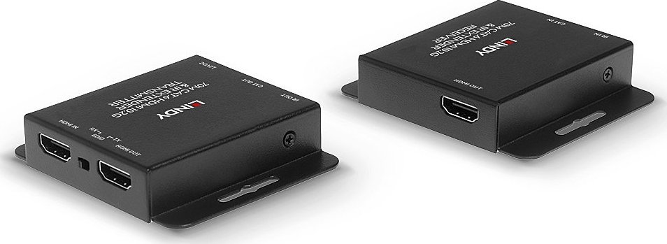 Sistem transmetimi HDMI Lindy I/O Extender 38208, 4K, deri 50m CAT6, i zi