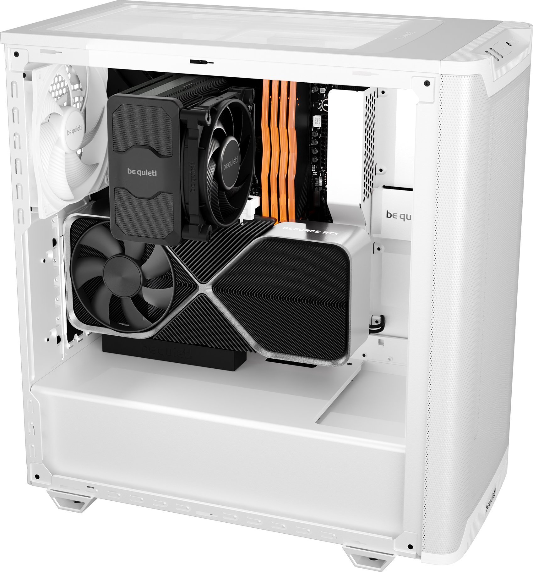 Куќиште PC Be Quiet Pure Base 501 Airflow, MIDI Tower, стаклено прозорче, бело