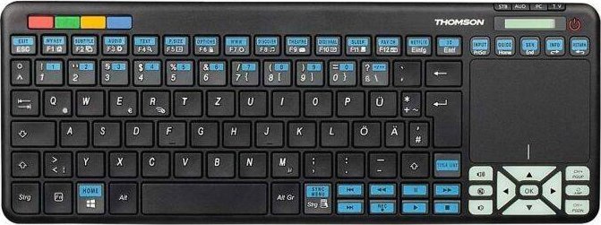 Telekomandë universale Thomson ROC3506 4in1, për Panasonic TV STB audio PC, e zezë