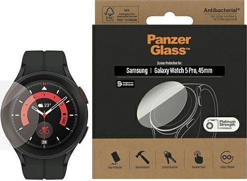 Xham mbrojtës PanzerGlass për Samsung Galaxy Watch 5 Pro 45mm, xham i temperuar, transparnet