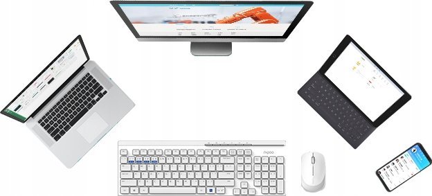 Set tastierë dhe maus Rapoo 8110M, wireless multi mode, Bluetooth 2.4GHz, i zi