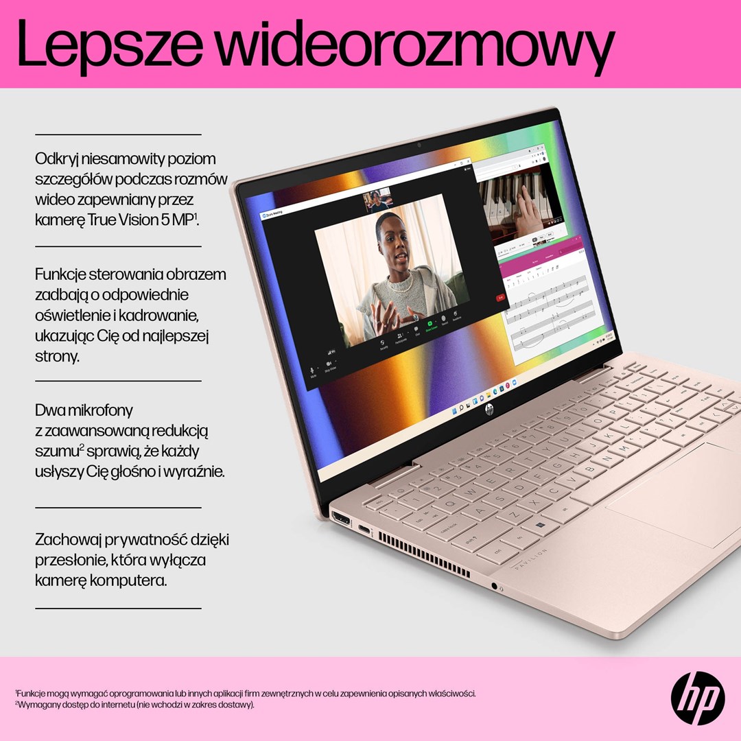 Лаптоп HP Pavilion x360, 14", Intel i5-1235U, 16 GB RAM, 512 GB SSD, црн