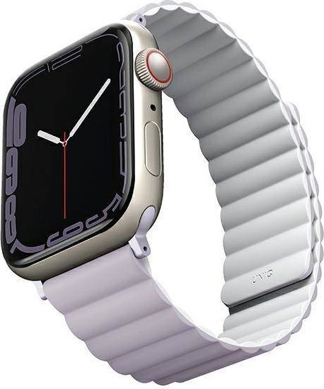 Rrip ore Uniq Revix për Apple Watch 44/45/49mm, magnetik, i kthyeshëm, lejla e bardhë