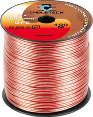 Kabëll altoparlanti Cabletech OFC 2x4mm, 100m, transparent