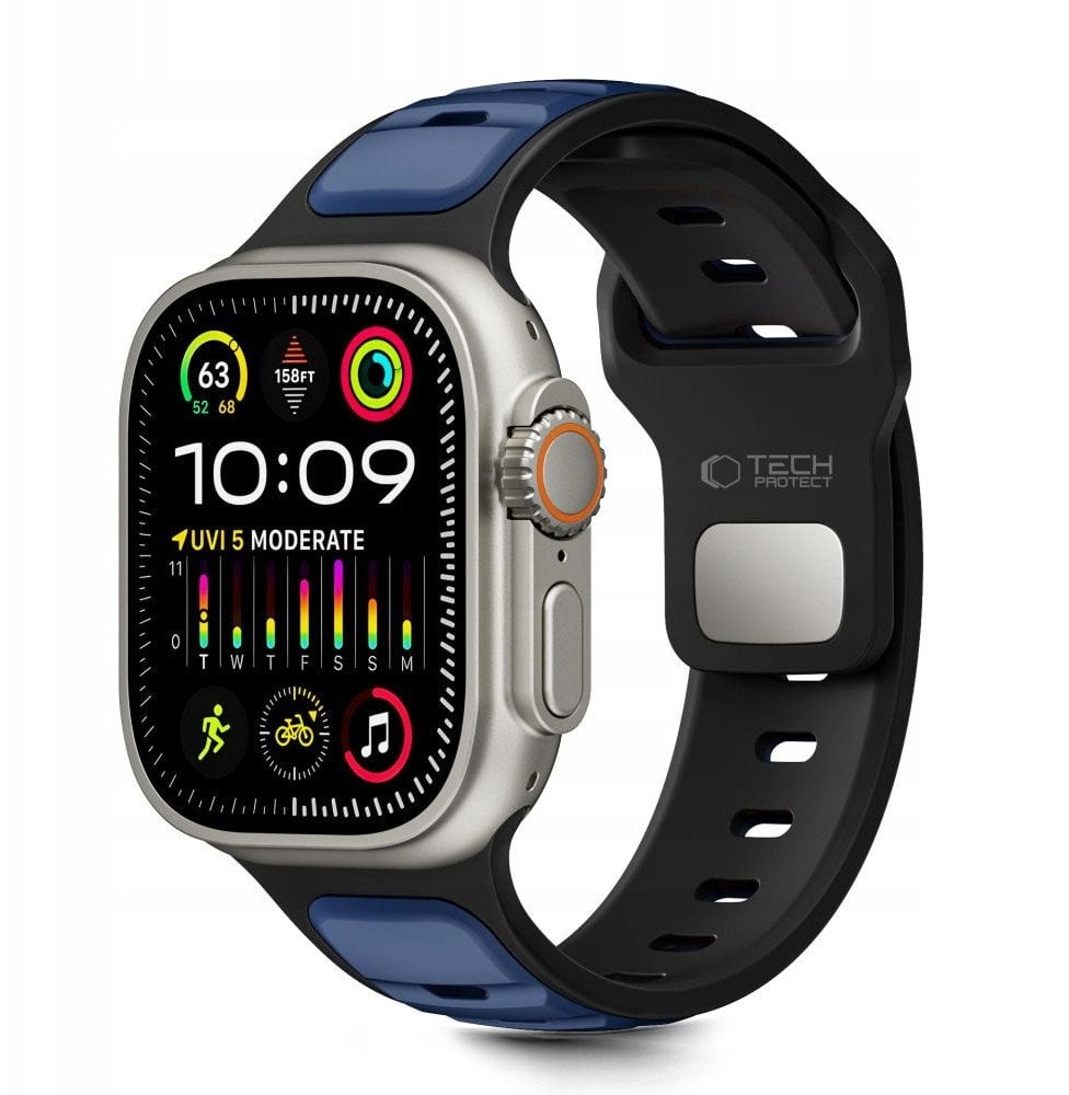 Rrip ore Tech-Protect IconBand Line për Apple Watch 44 45 46 49mm, TPU, i zi blu navy