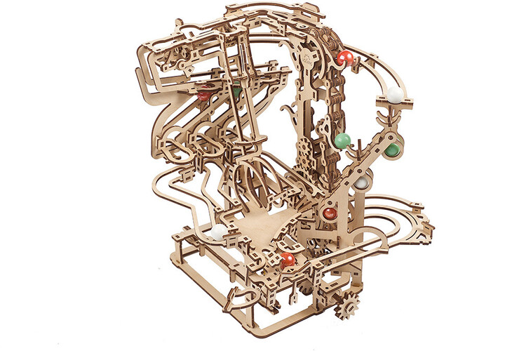 Конструктивен сет UGEARS - Шина за топчиња, механички, дрвен