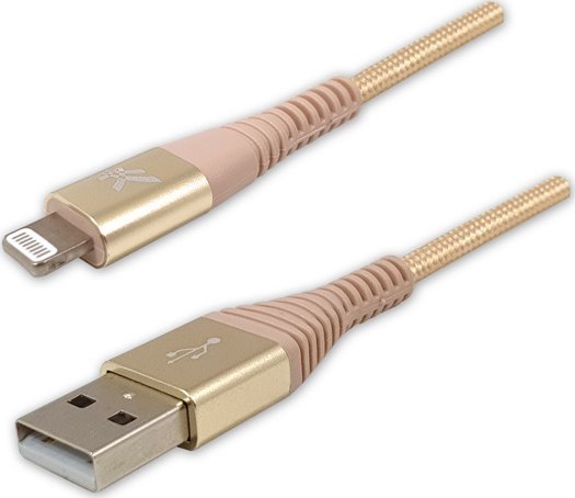 Kabllo Logo USB-A në Lightning, 2 m, MFi, gold