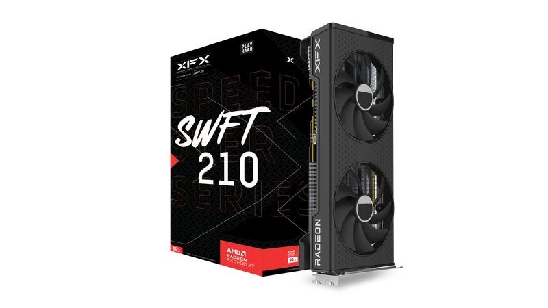 Kartelë grafike XFX Speedster SWFT210 Radeon RX 7600XT, 16GB GDDR6, e zezë