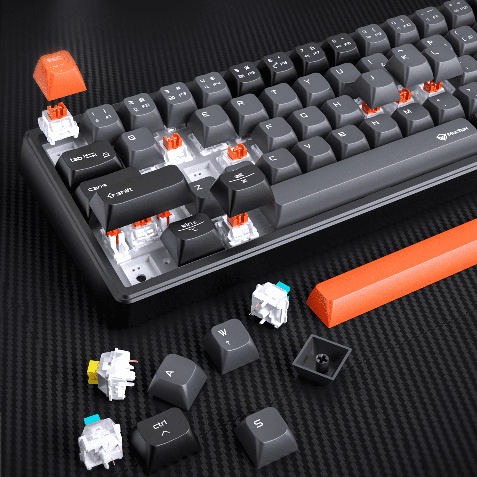 Meetion MT-MK12 – Tastierë Mekanike 65% me Ndriçim RGB dhe Lidhje Tri-Modale (Black)