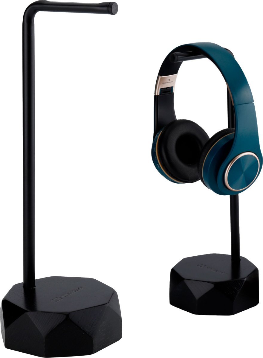 Држач за слушалки Mozos HS PRO, 35cm, метал и дрво, црна