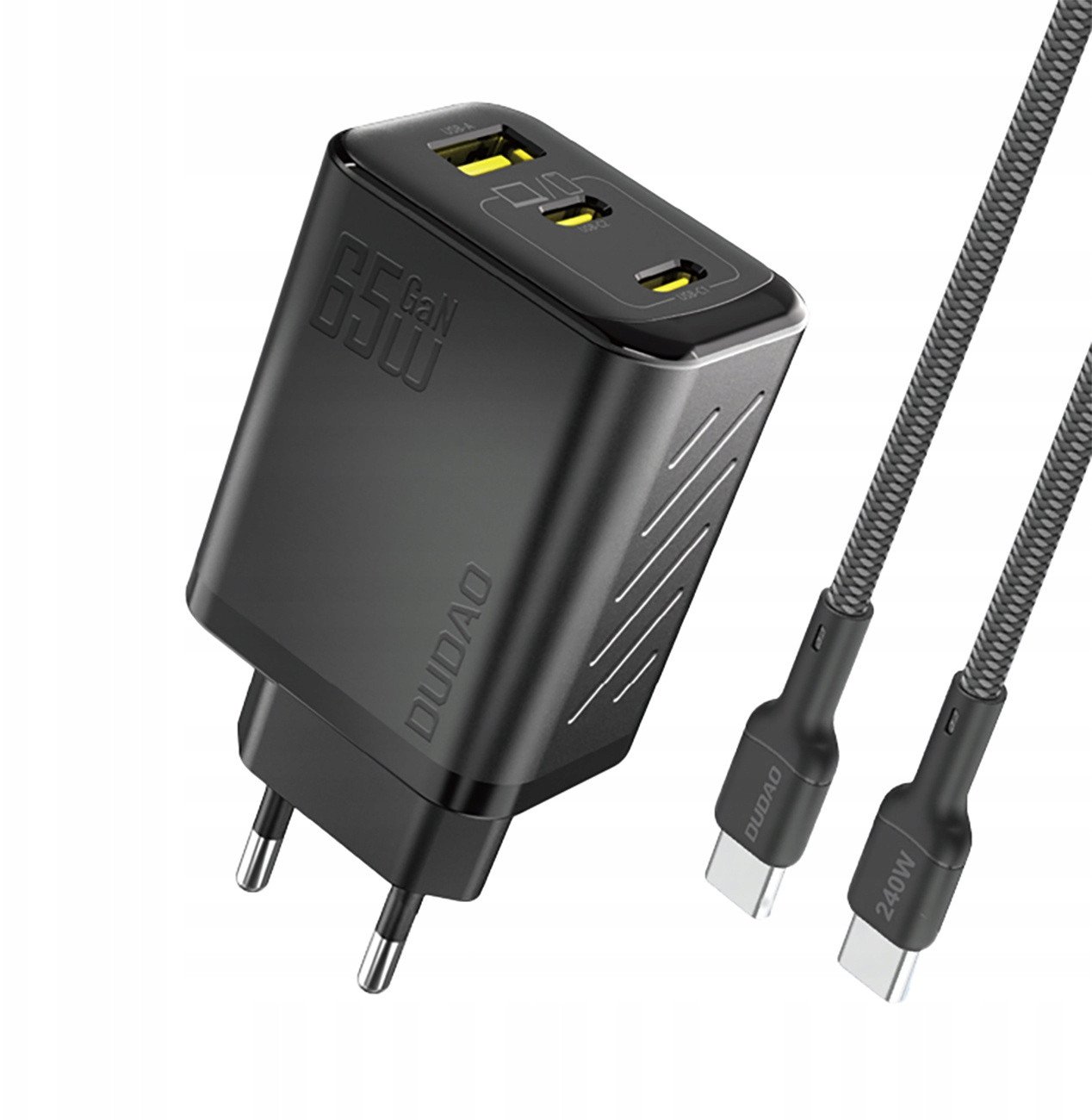 Karikues USB Dudao A29CEU, 65W GaN, 2x USB C 1x USB A, i zi