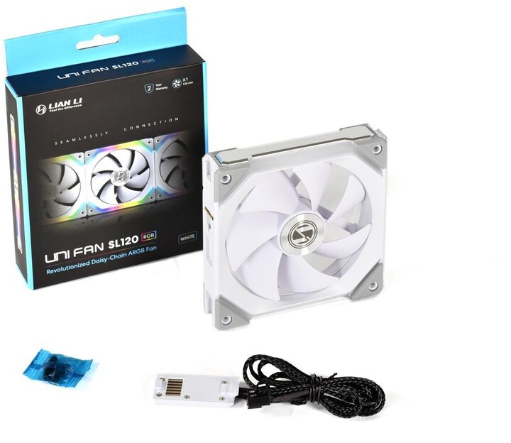 Ventilator LIAN-LI UNI FAN SL120 ARGB PWM, 120mm, i bardhë