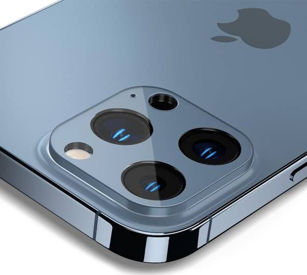 Mbrojtës lente Spigen Cameralens për iPhone 13 Pro 13 Pro Max, xham i fortifikuar, set 2 copë, blu