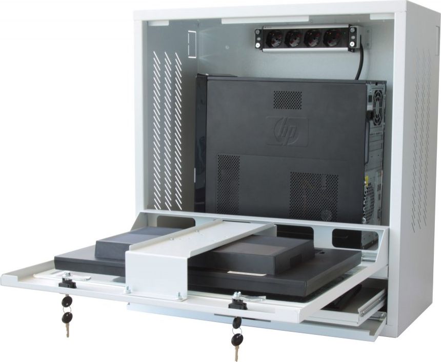 Kabinet muri për PC industrial Techly ICRLIM10, për monitor 22", me ventilim, gri