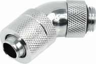 Lidhës uji Alphacool HF 45°, G1/4" në 13/10 mm, i rrotullueshëm, krom argjendi