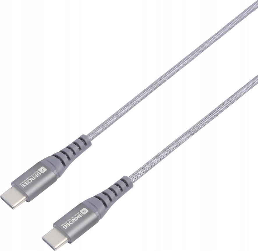 Кабел USB Skross USB C во USB 2.0, 1.2m, со плетенка, сива space