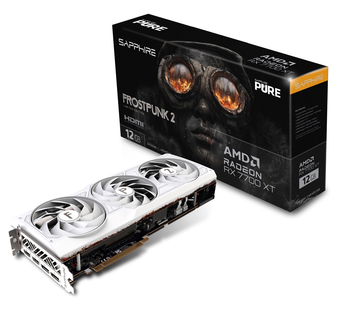 Kartelë grafike SAPPHIRE AMD Radeon RX 7700 XT, 12GB GDDR6, e zezë
