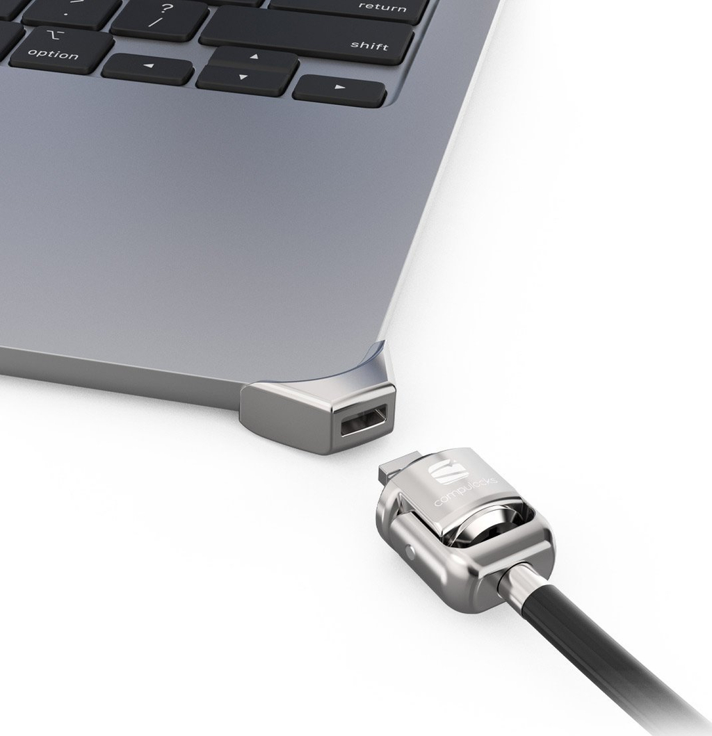 Adapter sigurie Compulocks Ledge për MacBook Air 15" M2 M3, me çelës, argjendtë
