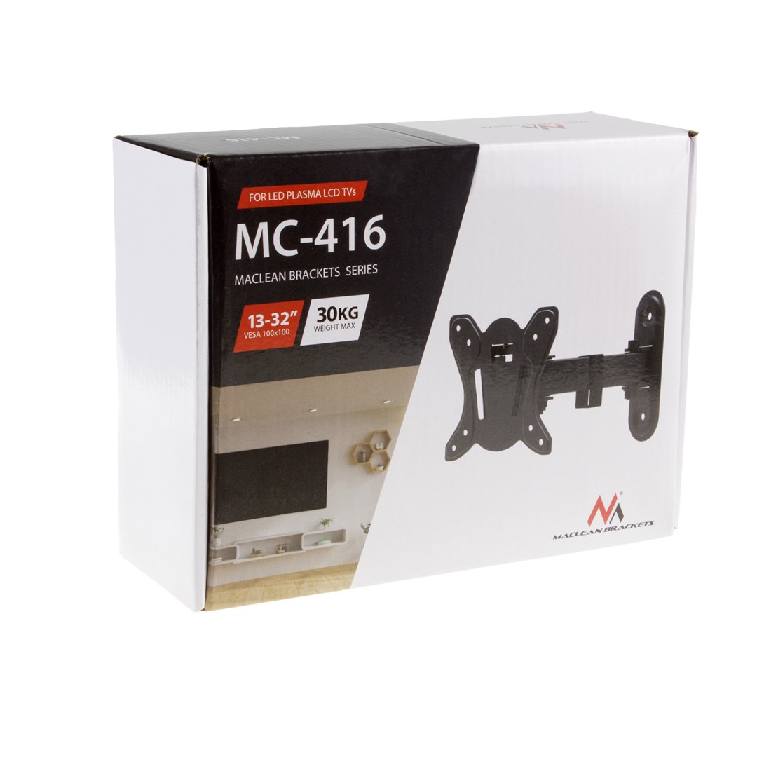 Mbajtëse muri për TV Maclean MC-416, 13"-32", e zezë